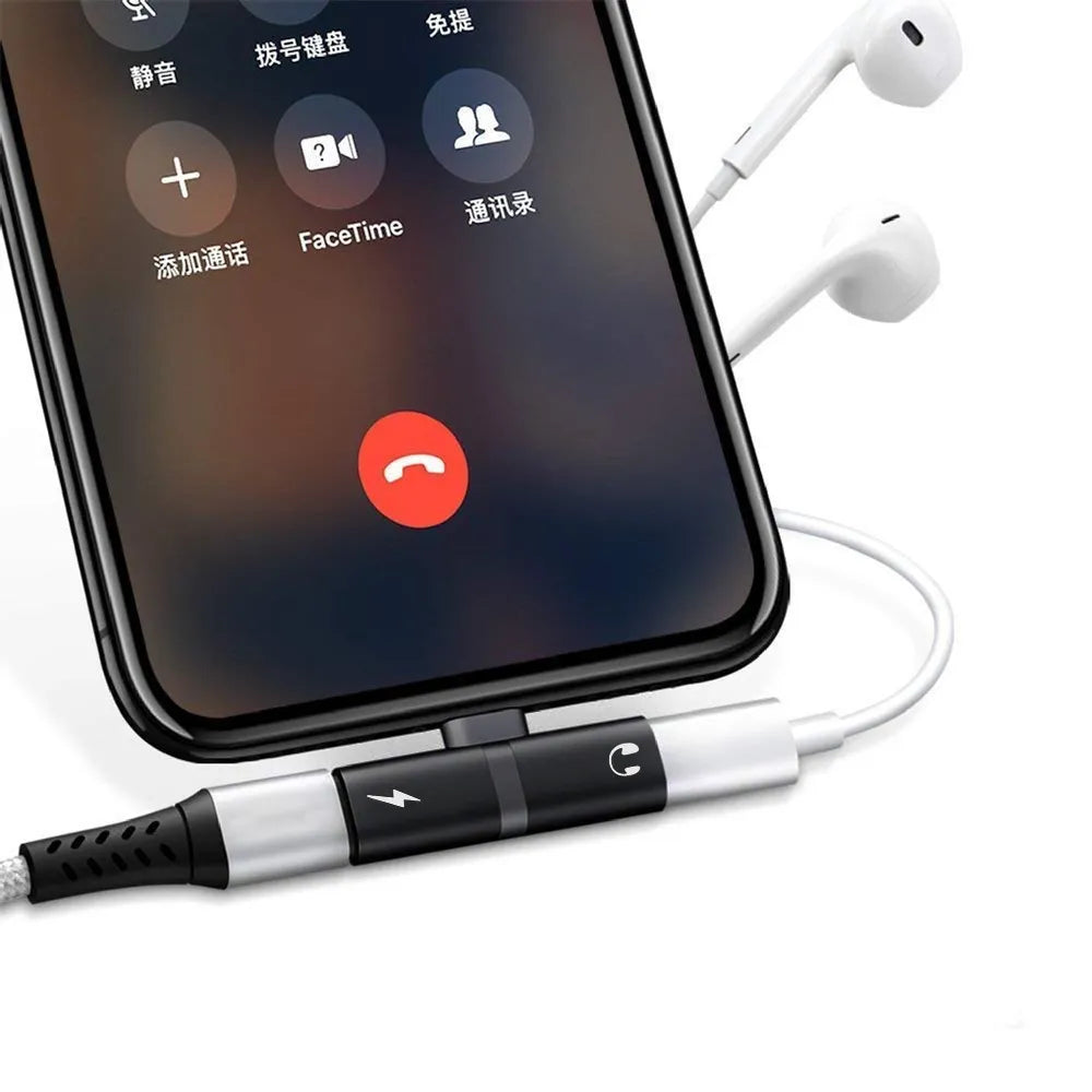 Promate 2-in-1 Audio & Charging Adapter 5V/2A Fast Charging Lightning Connector iPhone/iPad Compatibility