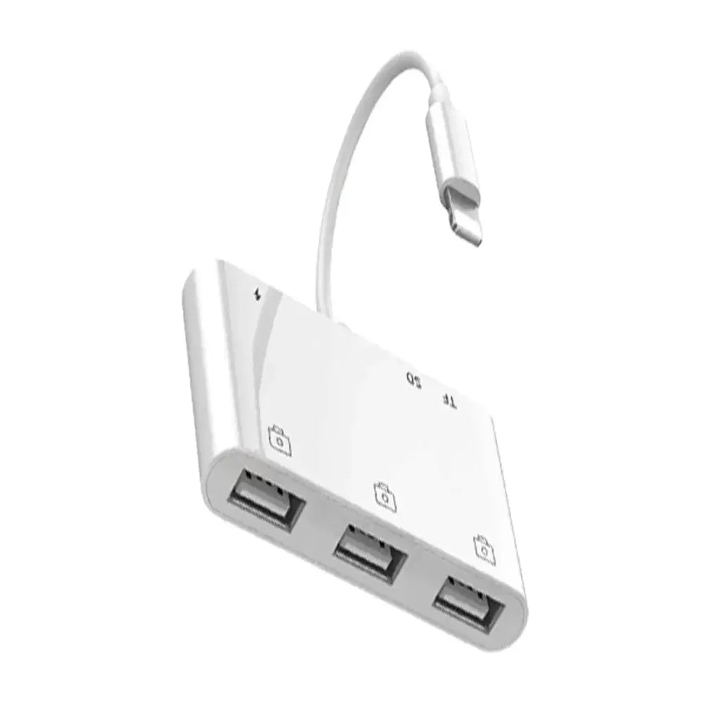 Coteetci 6-in-1 Lightning OTG Card Reader Compatible With JPEG, RAW, HEIF/HEVC