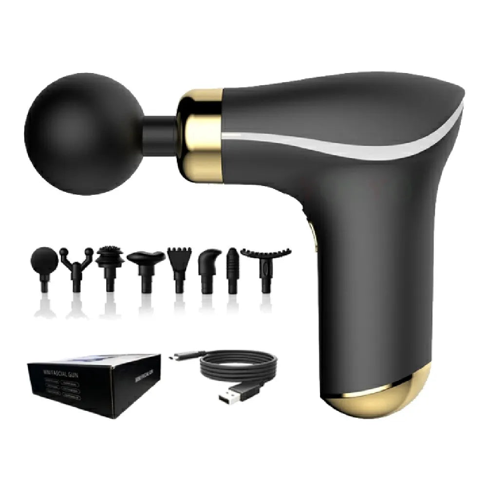 Cordless Massager Handheld Deep Tissue Long Battery Life Multiple Speed Levels 8 Attachments USB Rechargeable