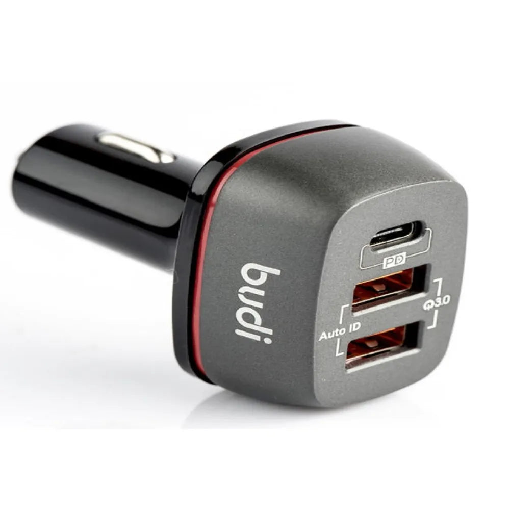 Budi Dual USB Car Charger Type C / PD Power 2.0 Technology