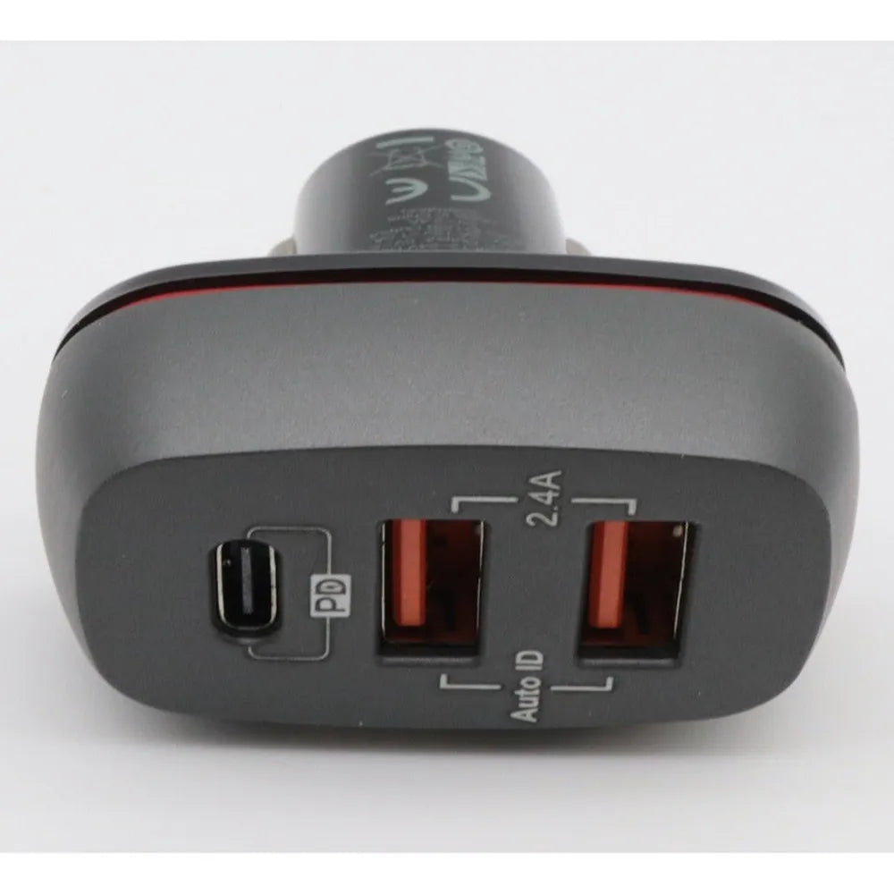 Budi Dual USB Car Charger Type C / PD Power 2.0 Technology