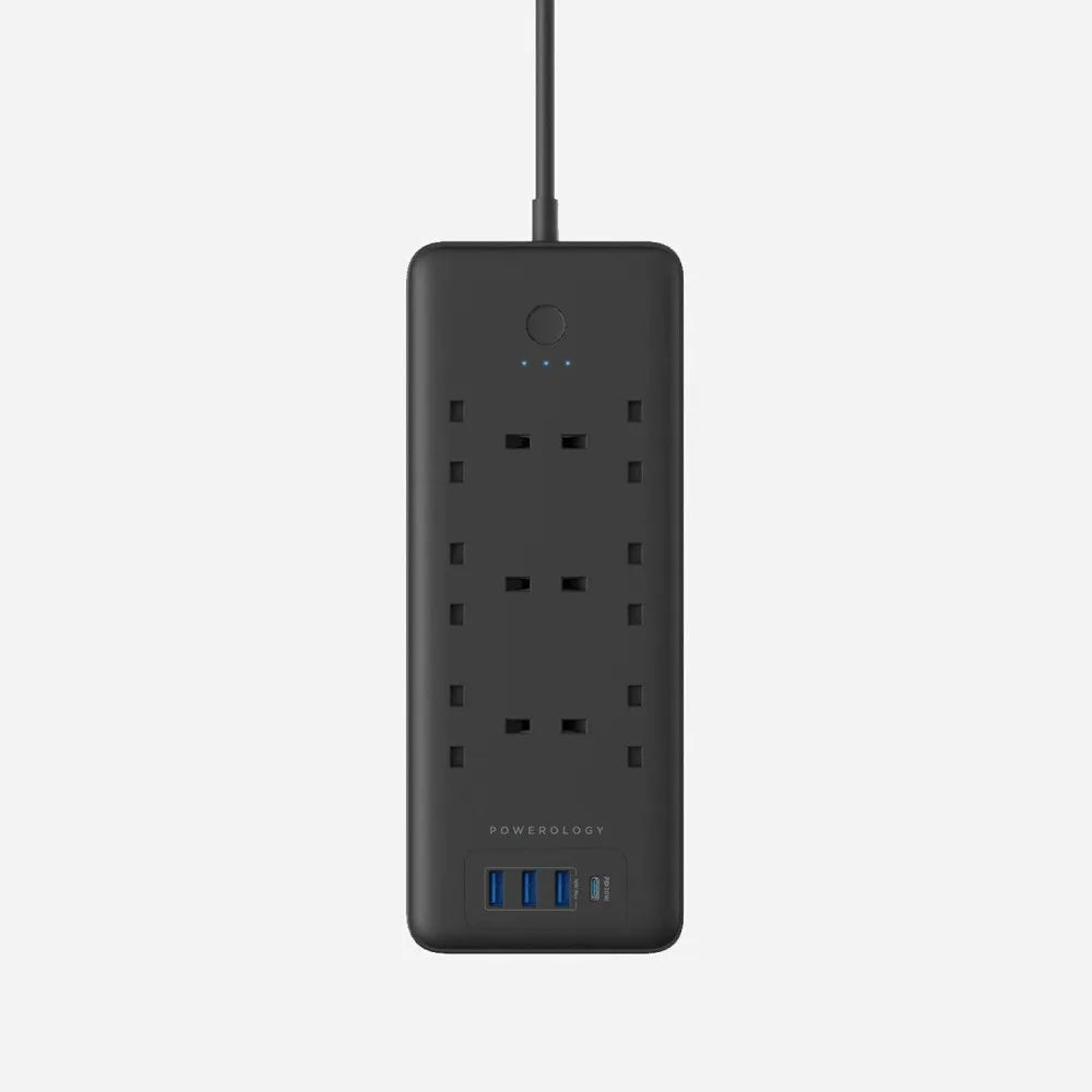 Powerology Multi-Port Smart Power Strip Smart Extension 4 Outlets/Ports 30W PD Power