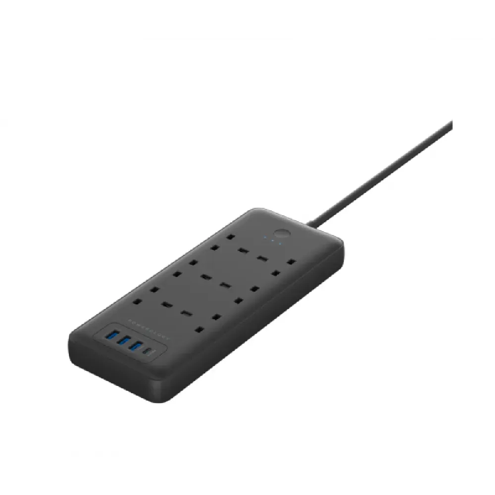 Powerology Multi-Port Smart Power Strip Smart Extension 4 Outlets/Ports 30W PD Power