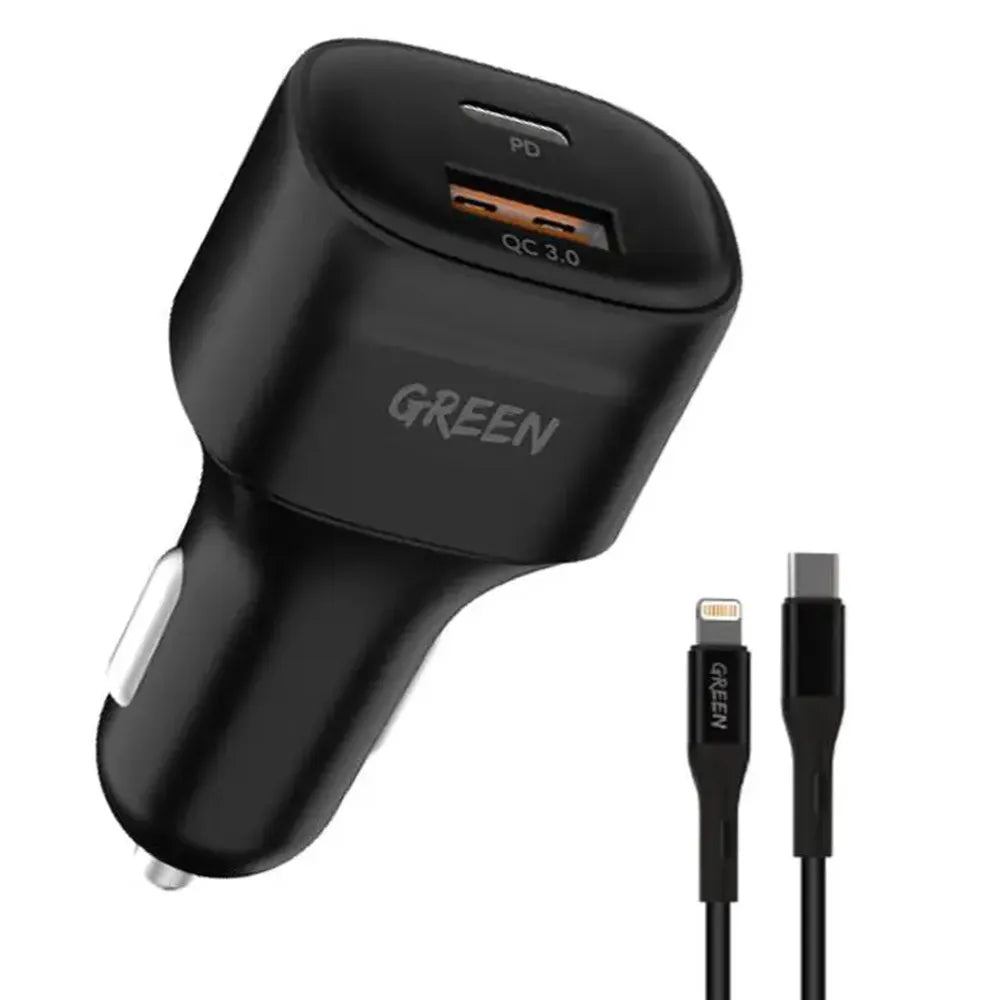 Green Lion Compact Car Dual Port USB Charger 20W