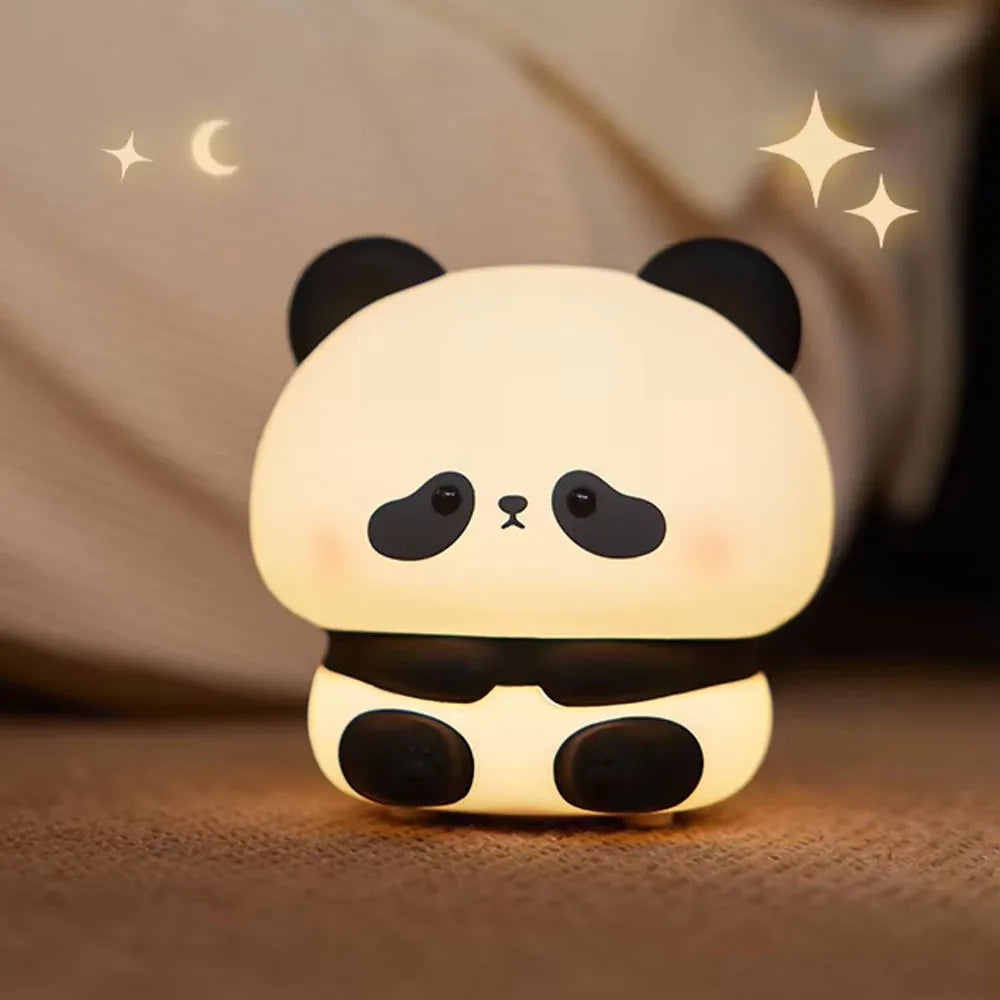 Cute LED Panda Silicone Night Lamp with 3 Levels of Brightness USB Rechargeable