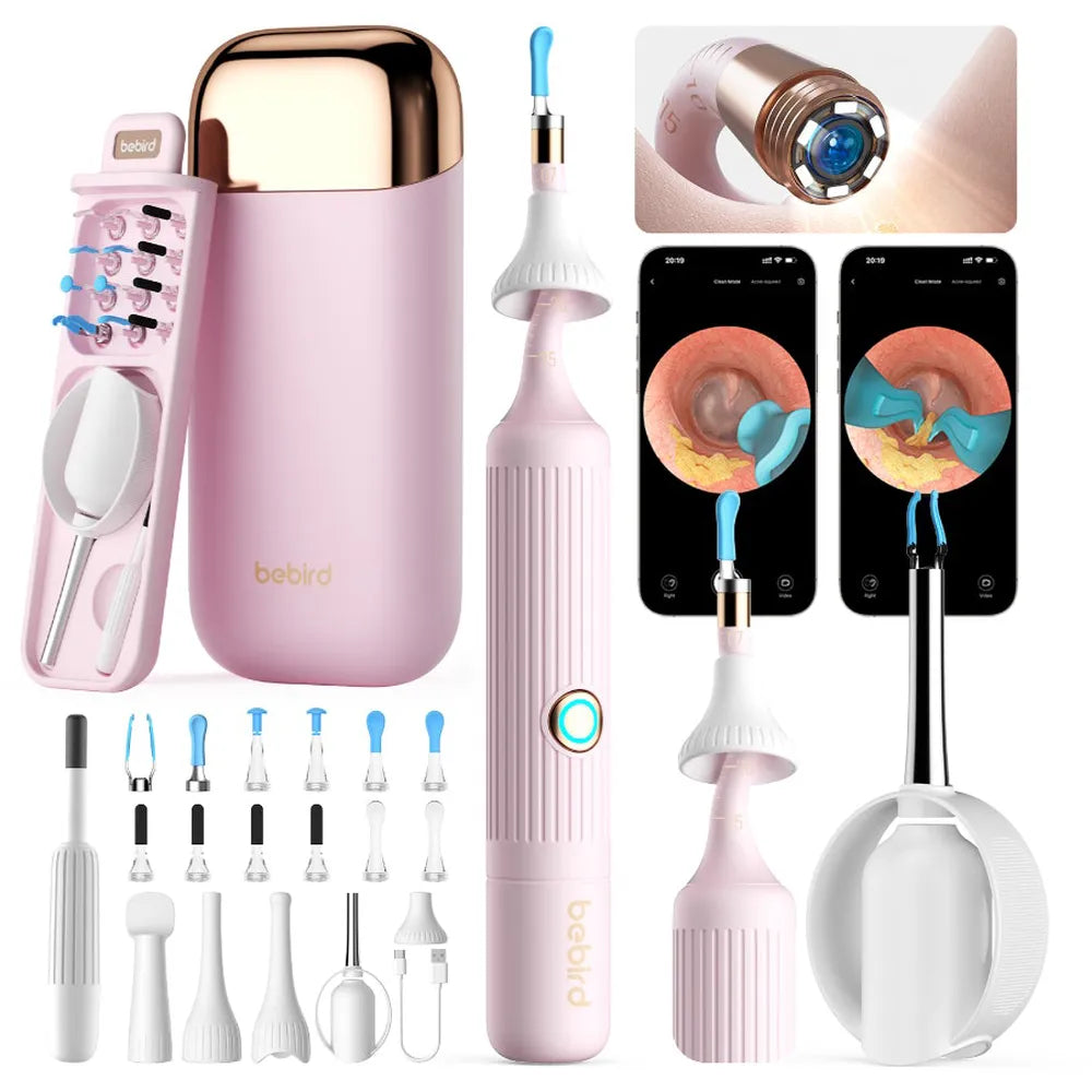 Bebird Earsight Plus Wireless Ear Wax Removal Camera - For Adults And Kids - Pink