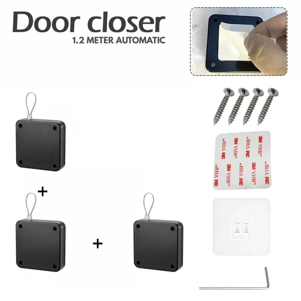 Retractable Steel Wire Automatic Door Closer 3 Pcs