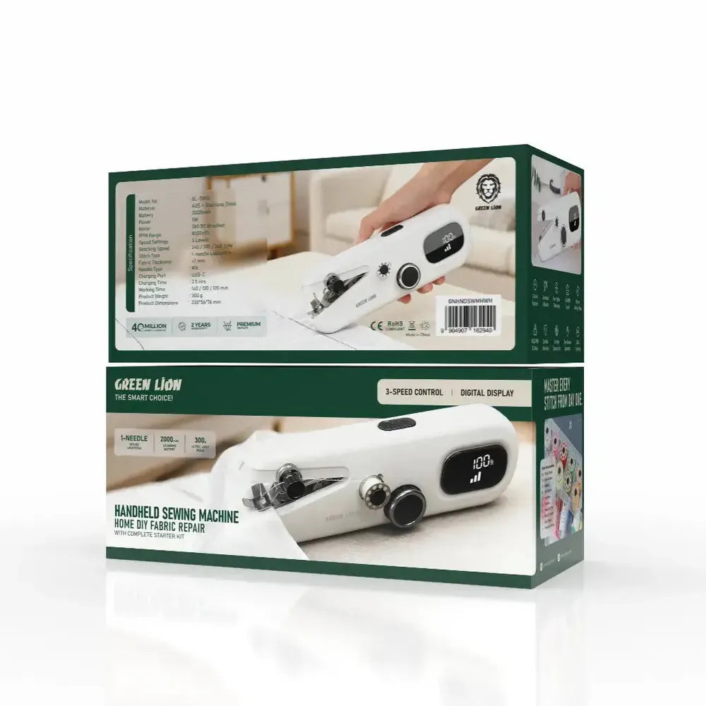 Green lion Handheld Sewing Machine,3 Speed Control ,Digital Display