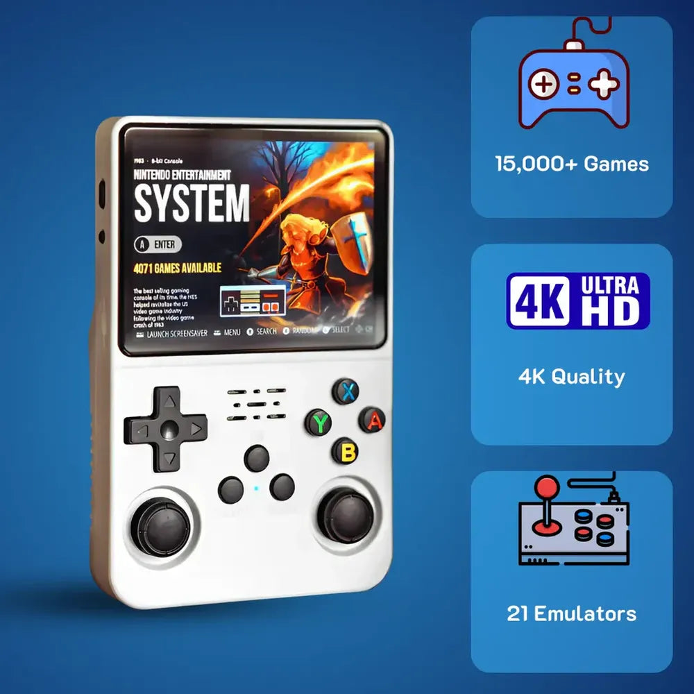 R36S handheld Gaming Console - White