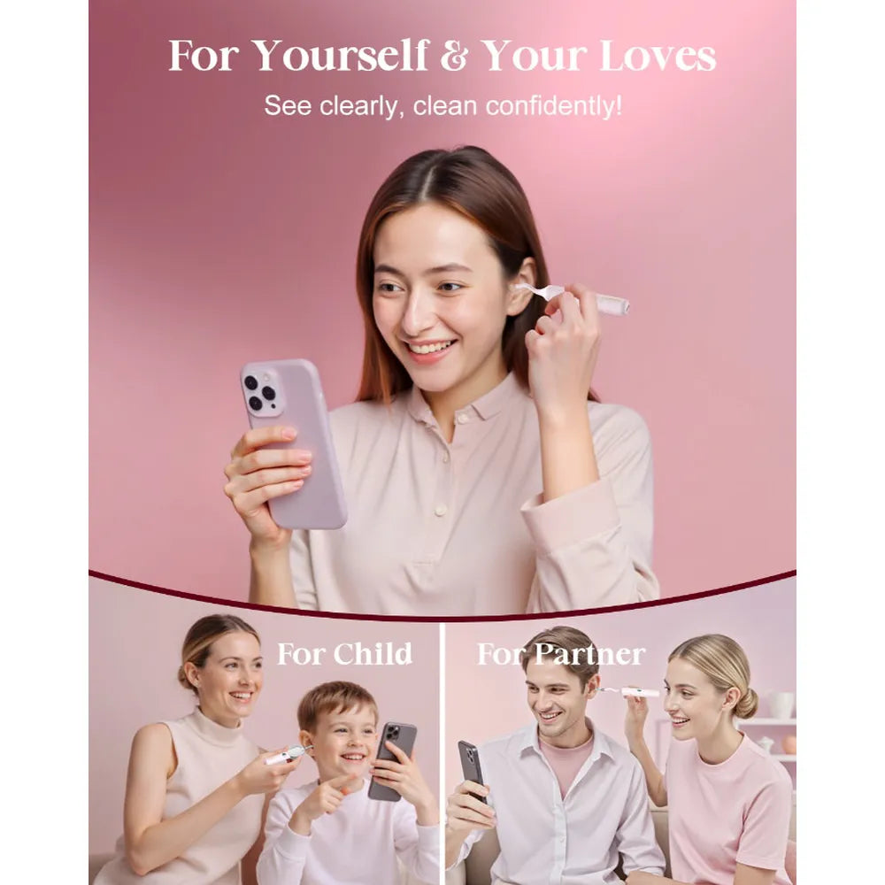 Bebird Earsight Plus Wireless Ear Wax Removal Camera - For Adults And Kids - Pink