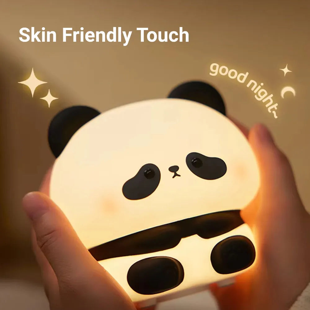 Cute LED Panda Silicone Night Lamp with 3 Levels of Brightness USB Rechargeable