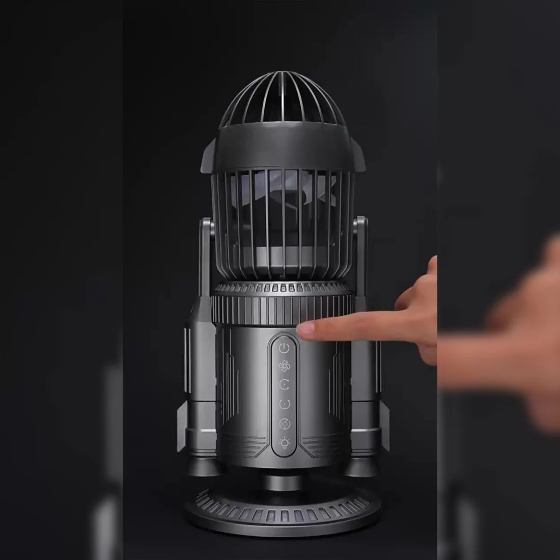 Rocket-Style Desktop Fan with Dual Mist Spray & RGB Light Lamp