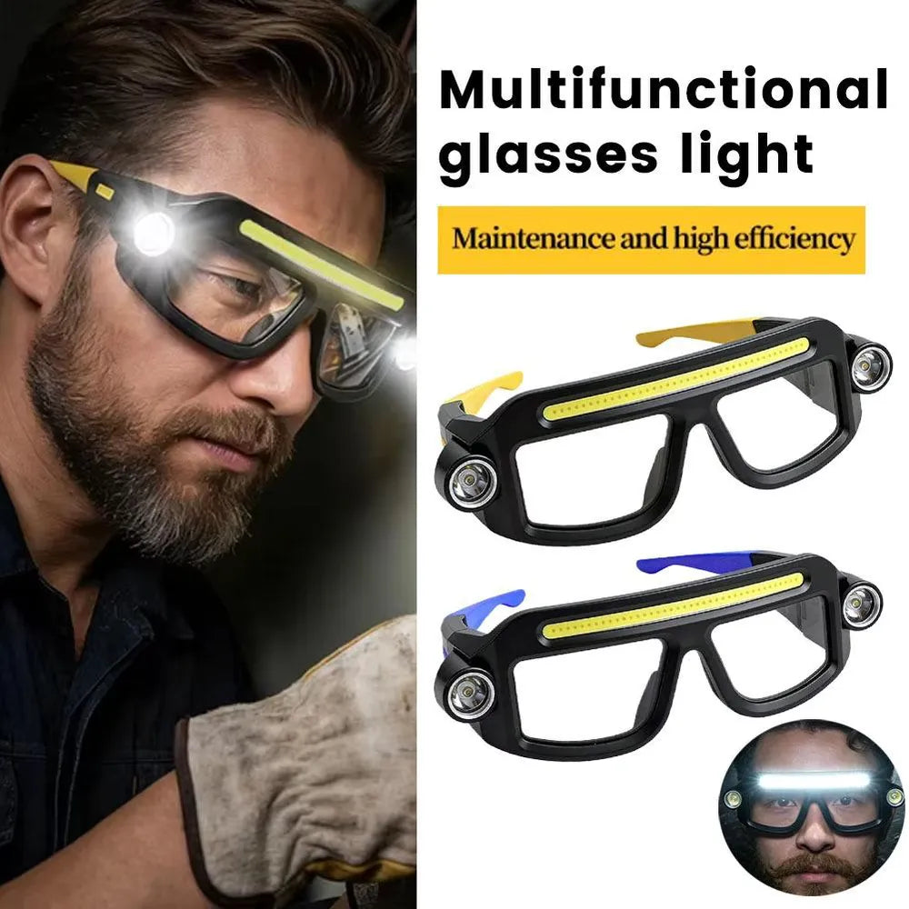 نظارات أمان LED قابلة لإعادة الشحن بخمسة أوضاع إضاءة