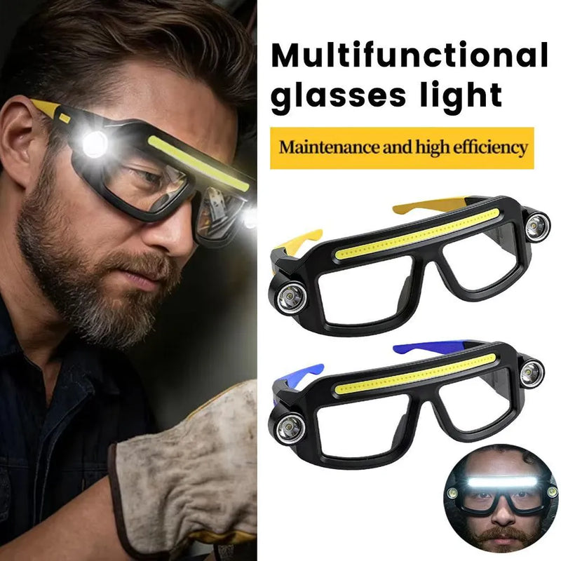 نظارات أمان LED قابلة لإعادة الشحن بخمسة أوضاع إضاءة-3