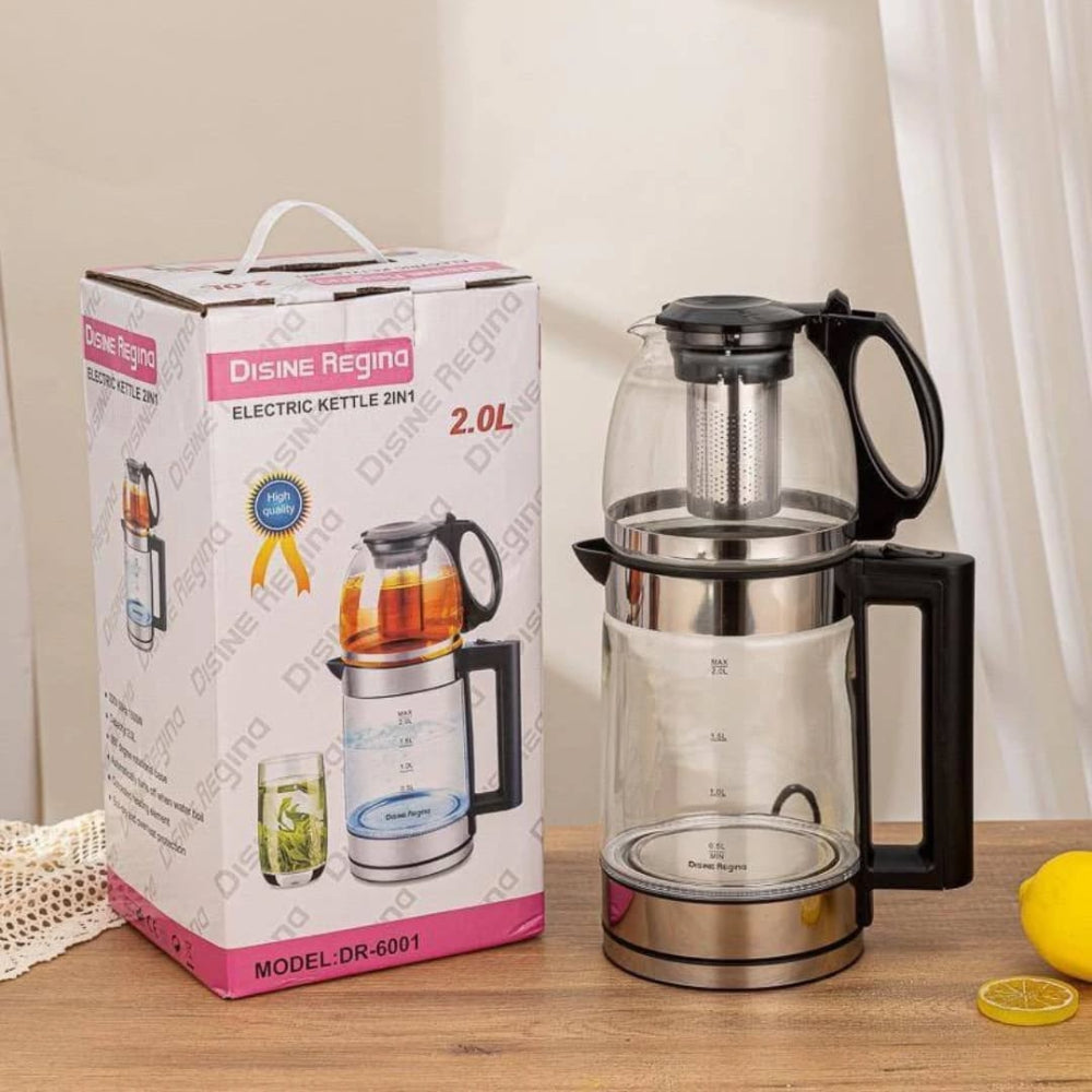 Disnie Regina 2-in-1 Double Layer Glass Electric Kettle