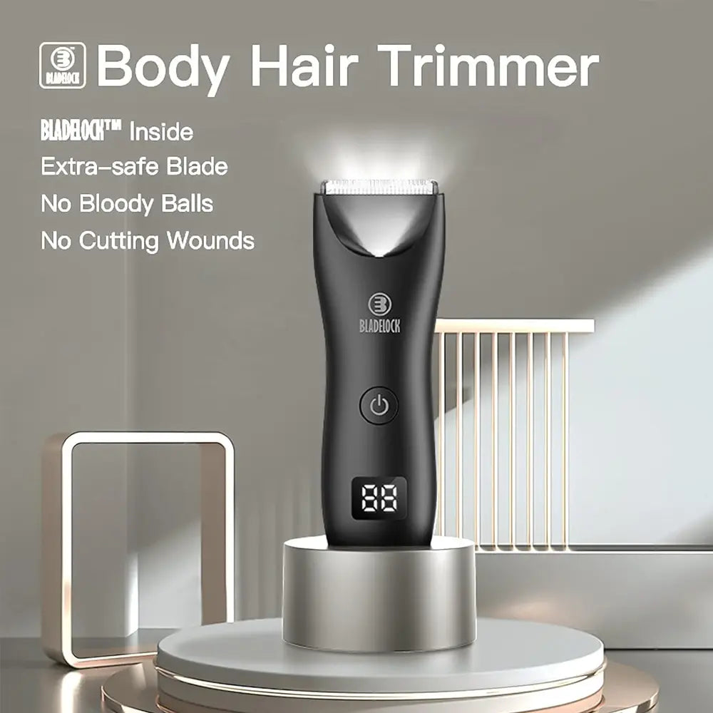 Bladelock Body Hair & Sensitive Area Trimmer with Advanced Skin Sensor and Charge Display Rechargeable Stainless Steel-4