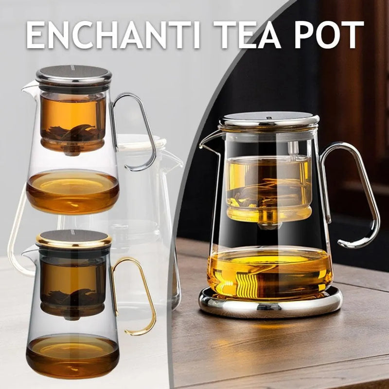 Bonston Glass Tea Pot with Magnetic Infuser, Rotating Magnetic Knob, Heat-Resistant Design & Wooden Handle - 700ML-4