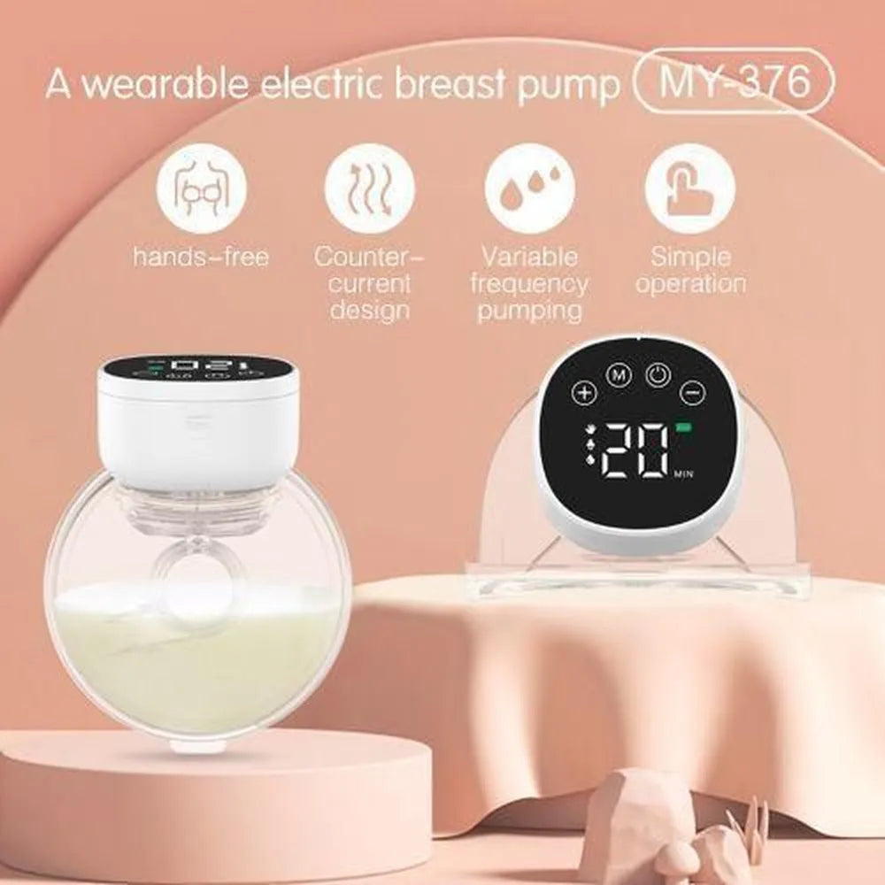 Wearable Electric Breast Pump – 5 Modes & 15 Suction Levels, Low Noise, Portable Milk Extractor with Massage Function