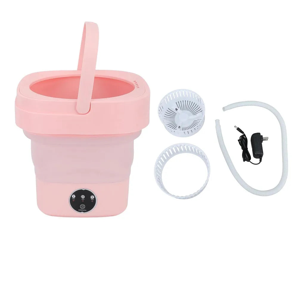 Portable Foldable Mini Washing Machine with 3 Modes 7 Liter Color Pink