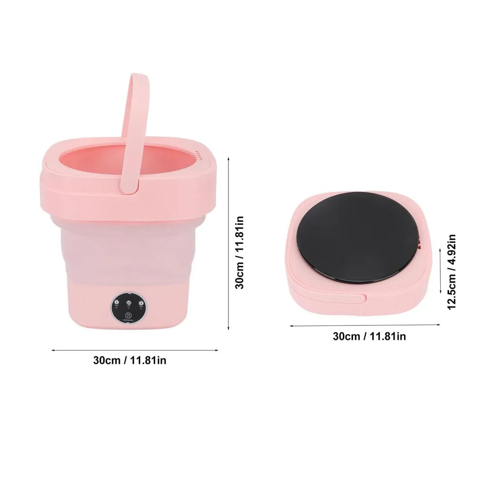Portable Foldable Mini Washing Machine with 3 Modes 7 Liter Color Pink