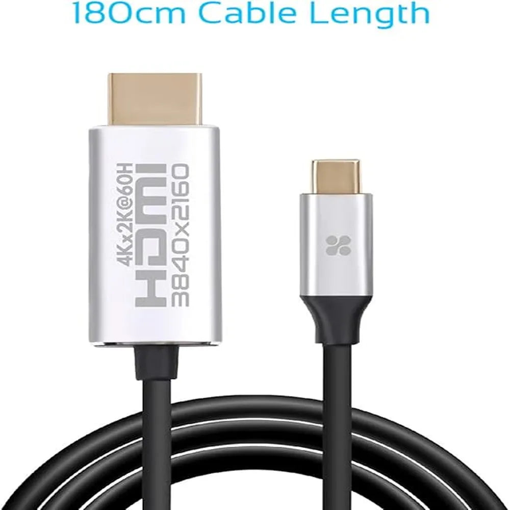 Promate USB-C to HDMI Cable 4K x 2K (60Hz) 1.8M – Grey
