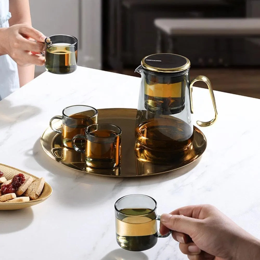 Bonston Glass Tea Pot with Magnetic Infuser, Rotating Magnetic Knob, Heat-Resistant Design & Wooden Handle - 700ML-5