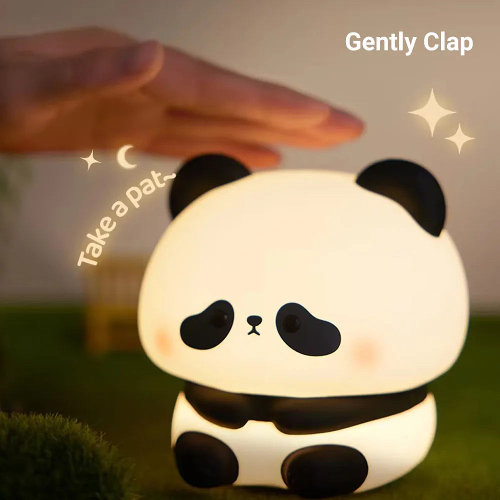 Cute LED Panda Silicone Night Lamp with 3 Levels of Brightness USB Rechargeable