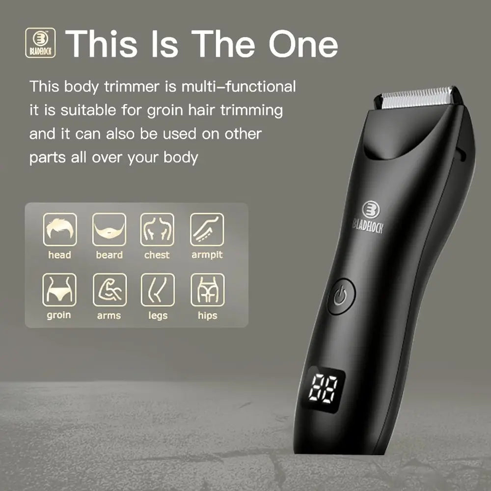 Bladelock Body Hair & Sensitive Area Trimmer with Advanced Skin Sensor and Charge Display Rechargeable Stainless Steel-5