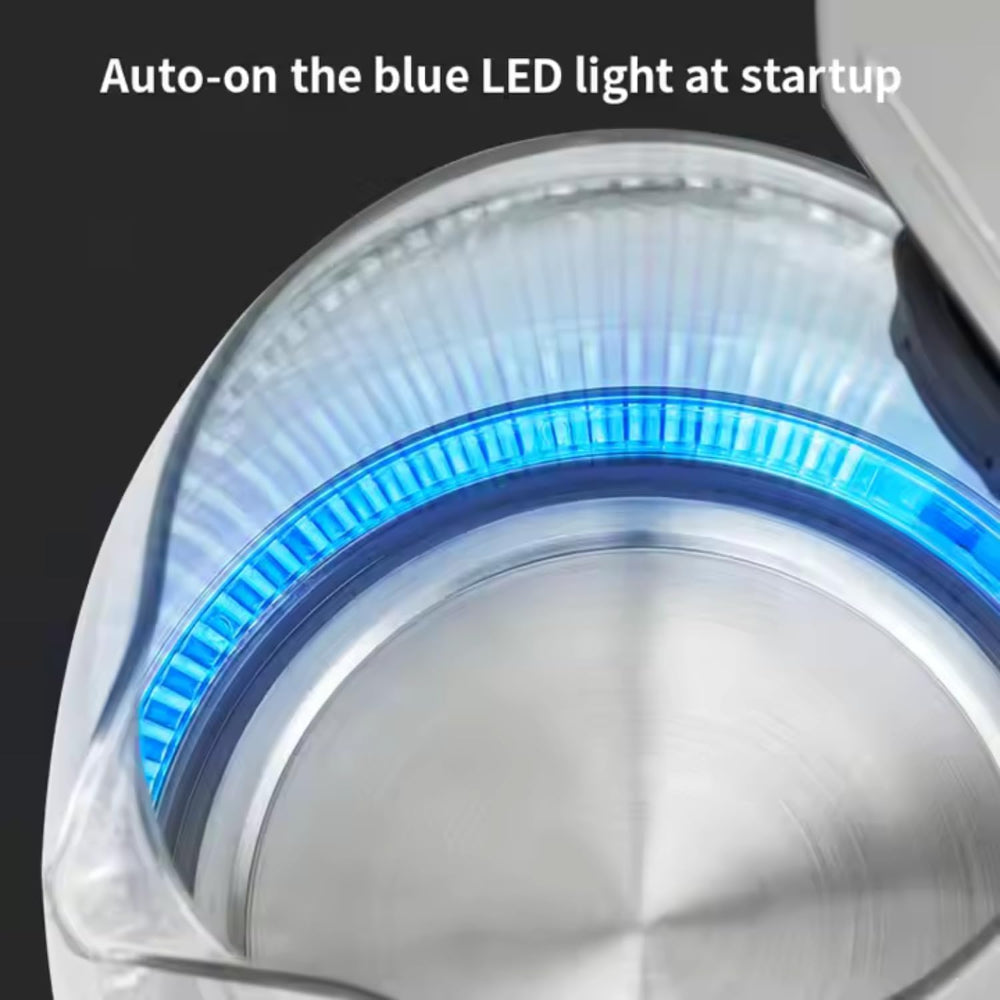 Slivers Criest 1500W Glass Electric Kettle, combining style and fast performance, quickly boils, LED indicator, one-touch operation
