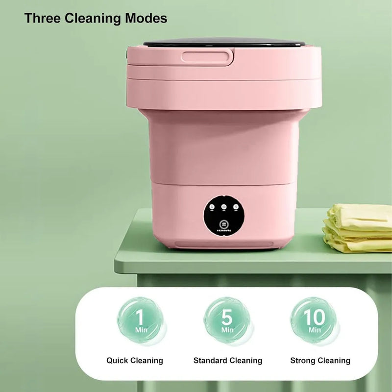 Portable Foldable Mini Washing Machine with 3 Modes 7 Liter Color Pink-7