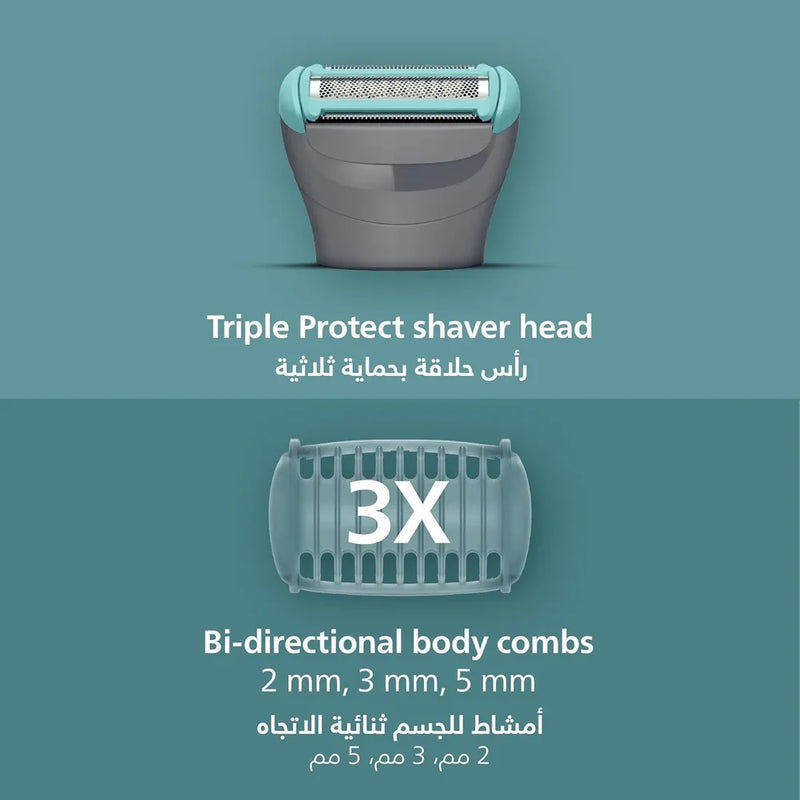 Philips Body Groomer Bg3480/15,100% Showerproof,Up To 80 Min Cordless,Battery Indicator-3