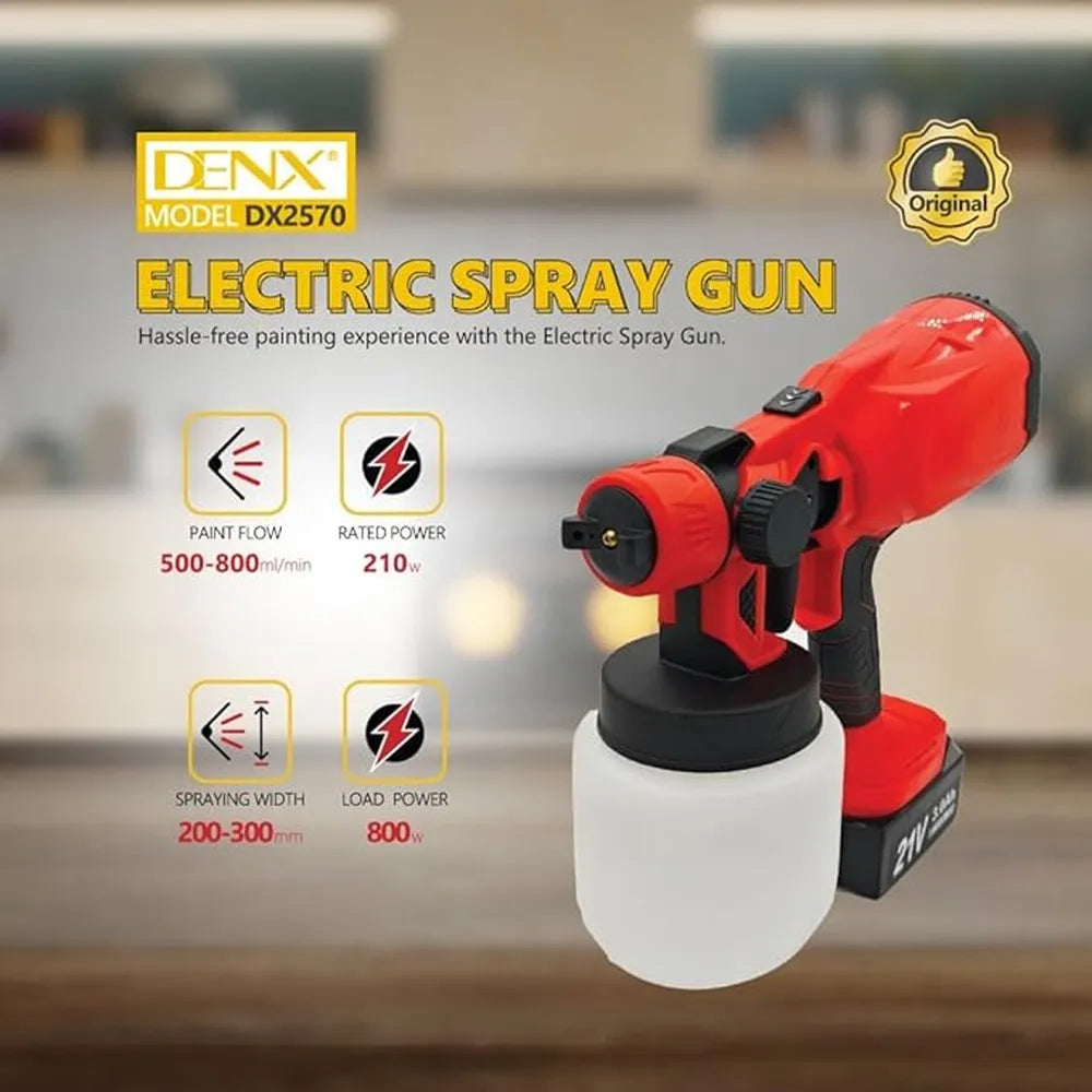 Denx DX2570 21V Cordless Electric Spray Gun-Red