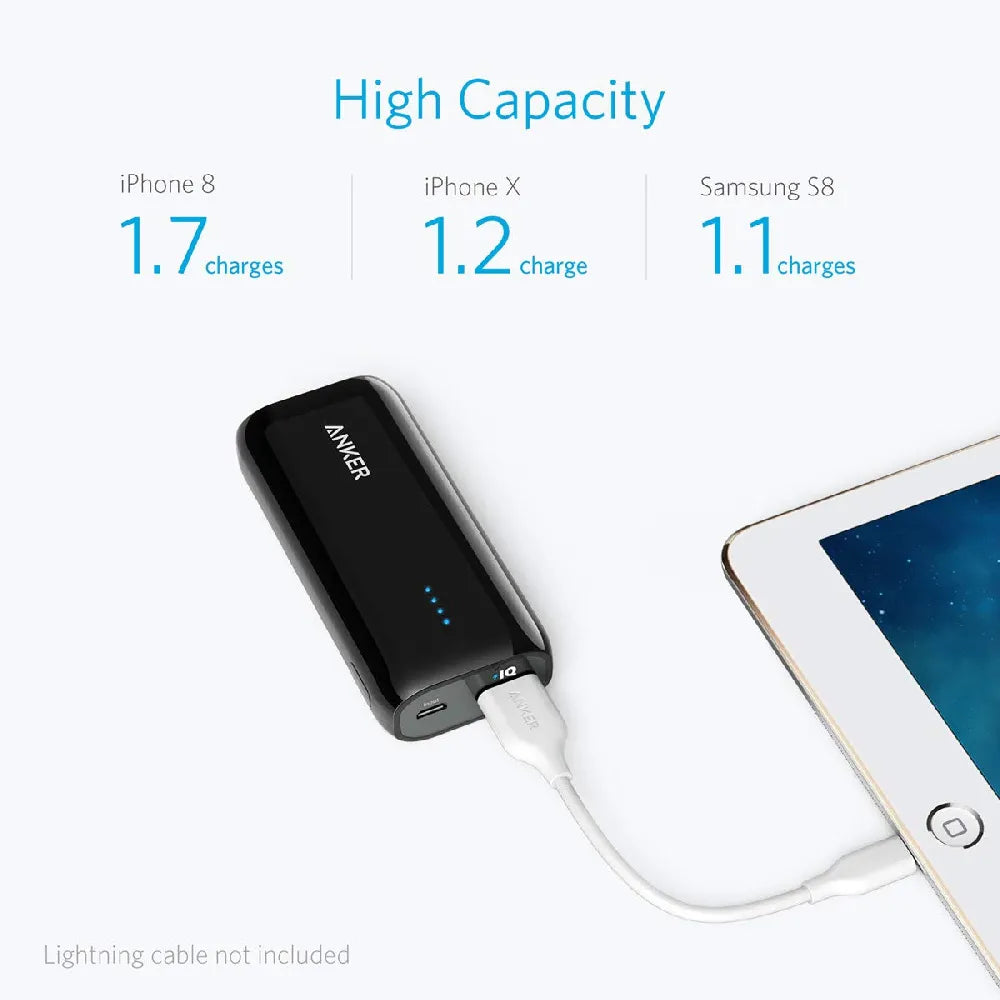 ANKER Astro E1 5200mAh External Battery USB 5V 1A - Black
