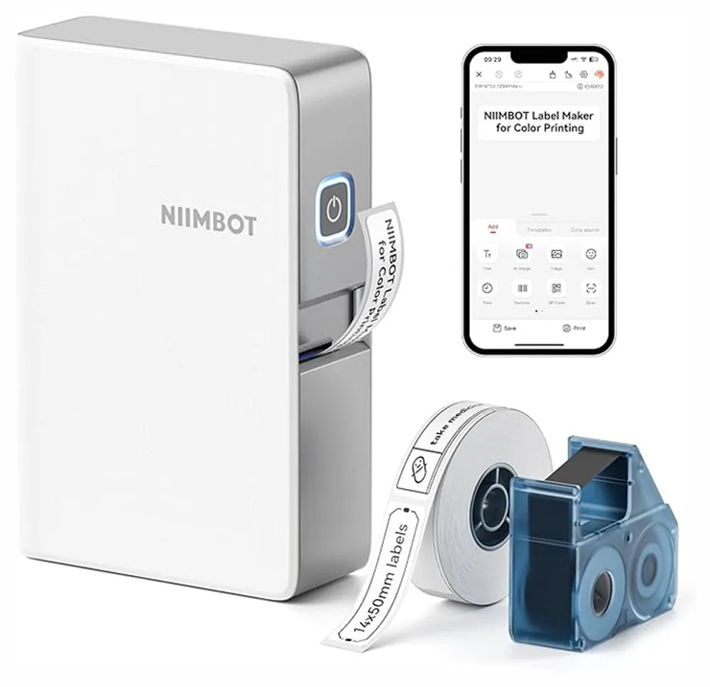 طابعة الملصقات المحمولة بالبلوتوث NIIMBOT N1 مع الطباعة اللاسلكية القابلة لإعادة الشحن
