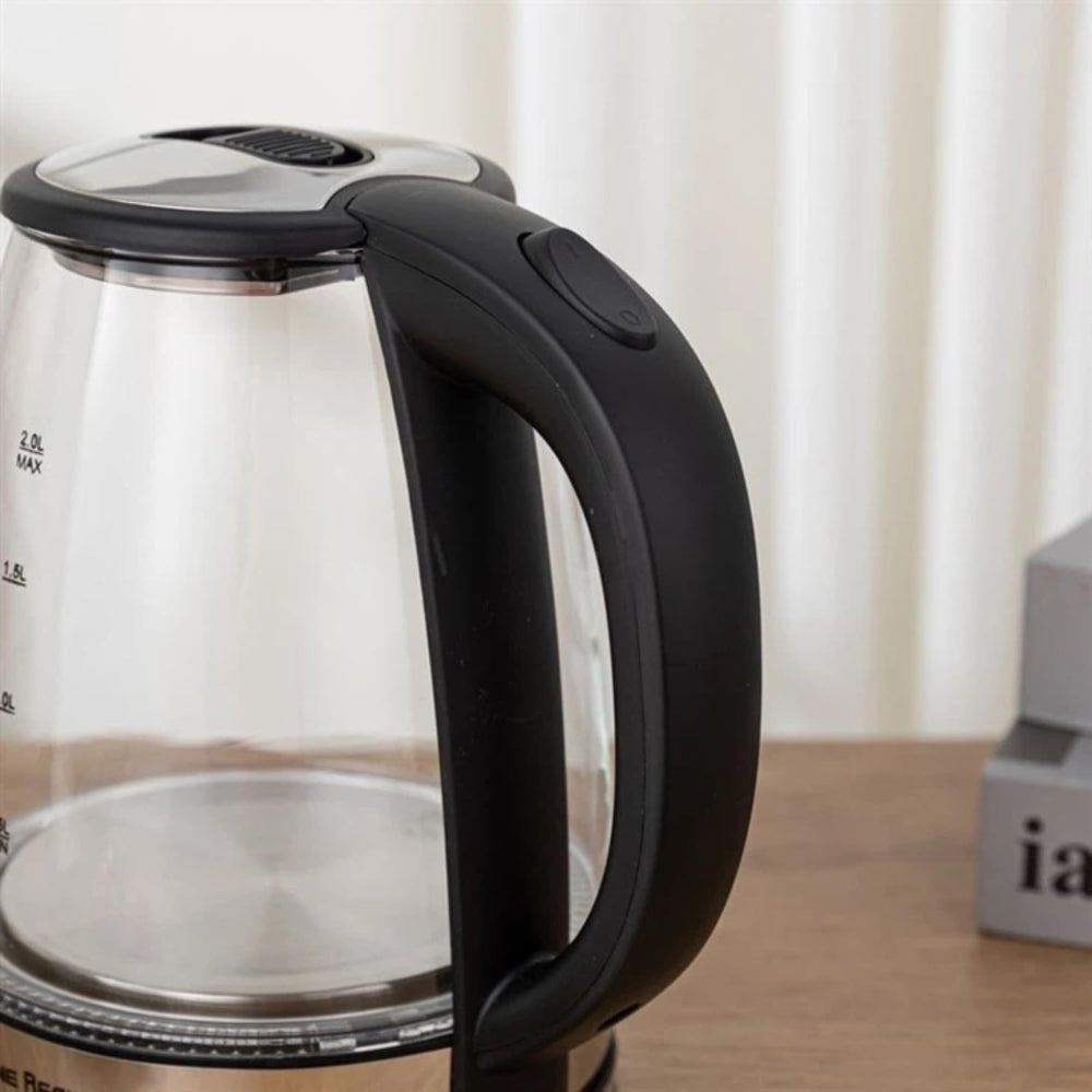 Slivers Criest 1500W Glass Electric Kettle, combining style and fast performance, quickly boils, LED indicator, one-touch operation