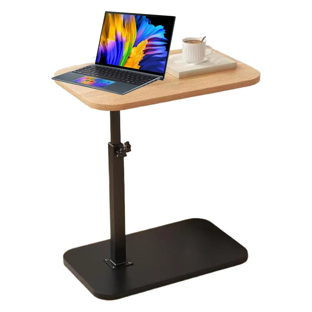 Adjustable Height Desk with 360° Flipping Tabletop – Compact Space-Saving MDF & Metal Laptop Table for Home Office, Gaming, Bedside & Study-Black stand