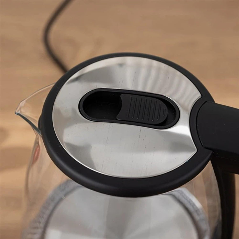 Slivers Criest 1500W Glass Electric Kettle, combining style and fast performance, quickly boils, LED indicator, one-touch operation