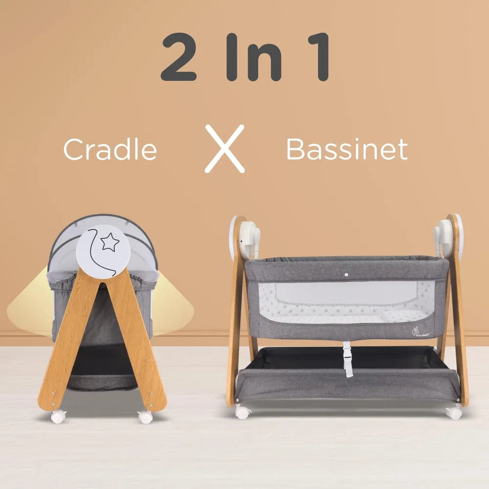 2-in-1 Electric Baby Cradle with Automatic Rocking Feature