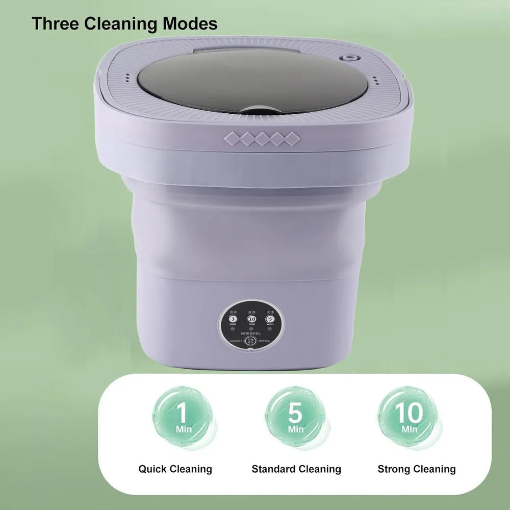 Portable Foldable Mini Washing Machine with 3 Modes 7 Liter Color Blue