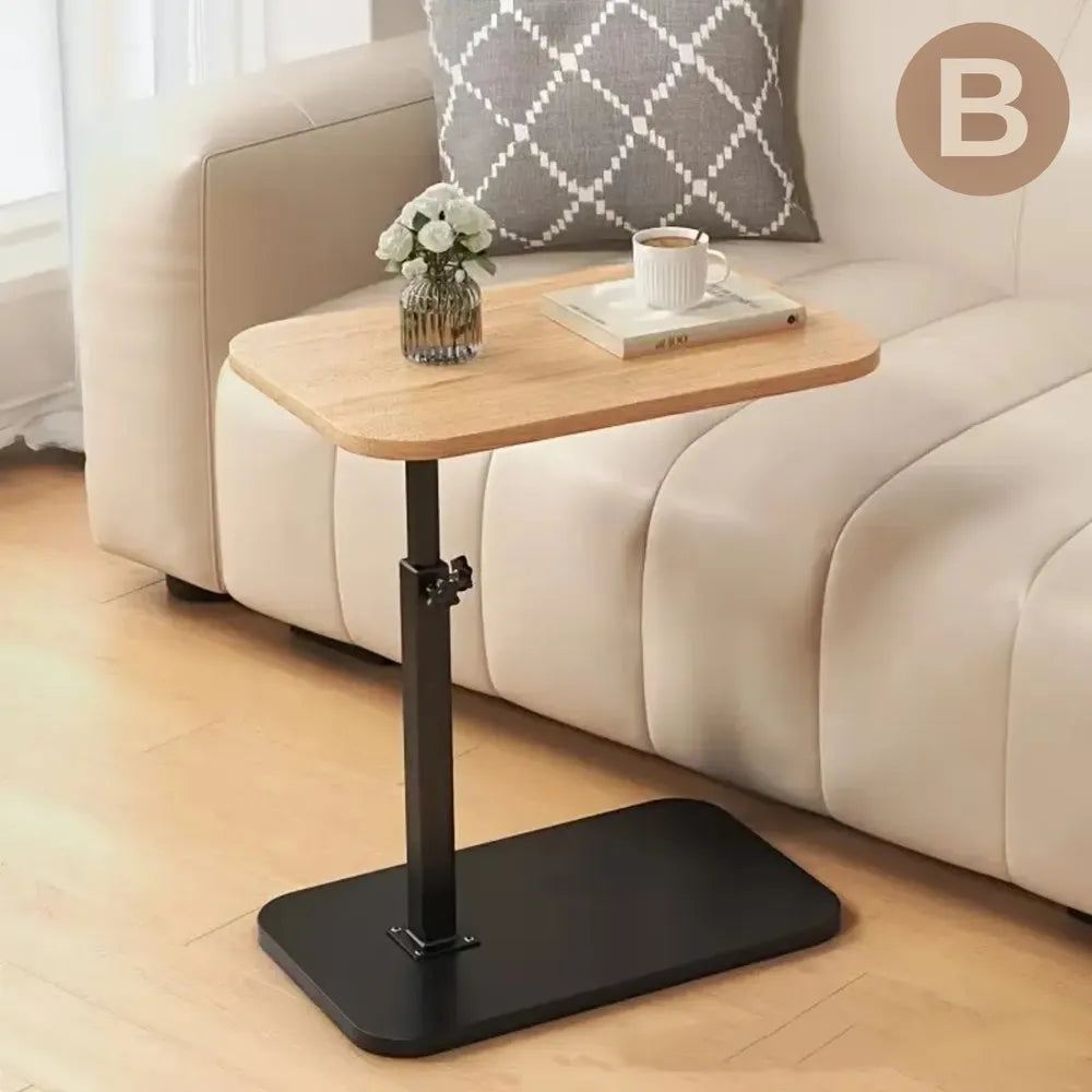 Adjustable Height Desk with 360° Flipping Tabletop – Compact Space-Saving MDF & Metal Laptop Table for Home Office, Gaming, Bedside & Study-Black stand