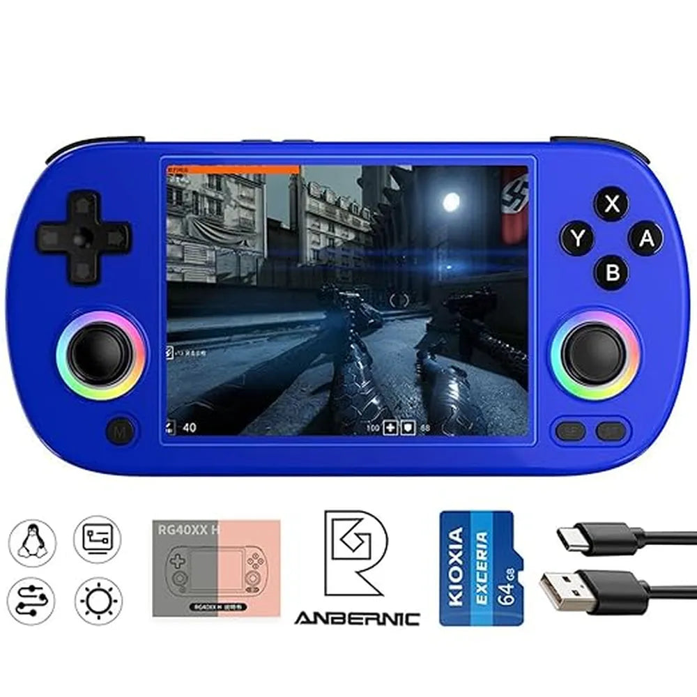 RG40XX H Handheld Game Console 128GB, 4K Output, Bundle Accessories, WiFi & Bluetooth Connectivity
