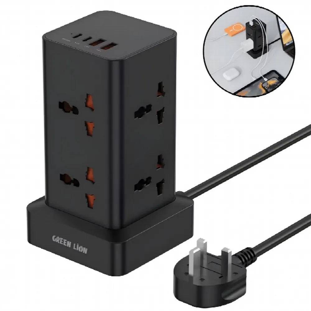 Green Lion Power Tower Multi-Port Strip - 2500W