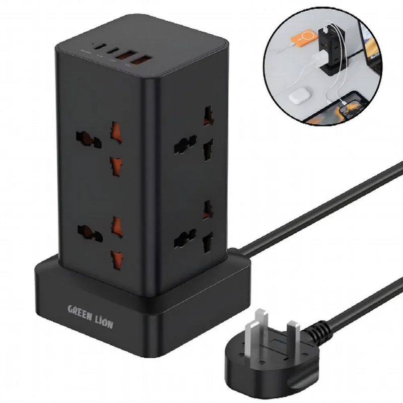 Green Lion Power Tower Multi-Port Strip - 2500W-1