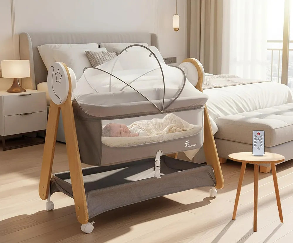 2-in-1 Electric Baby Cradle with Automatic Rocking Feature