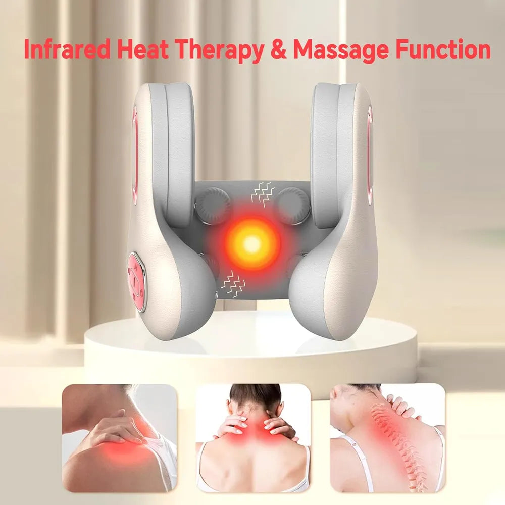 Intelligent Neck Massager with Heating, EMS Pulse & Bluetooth Music