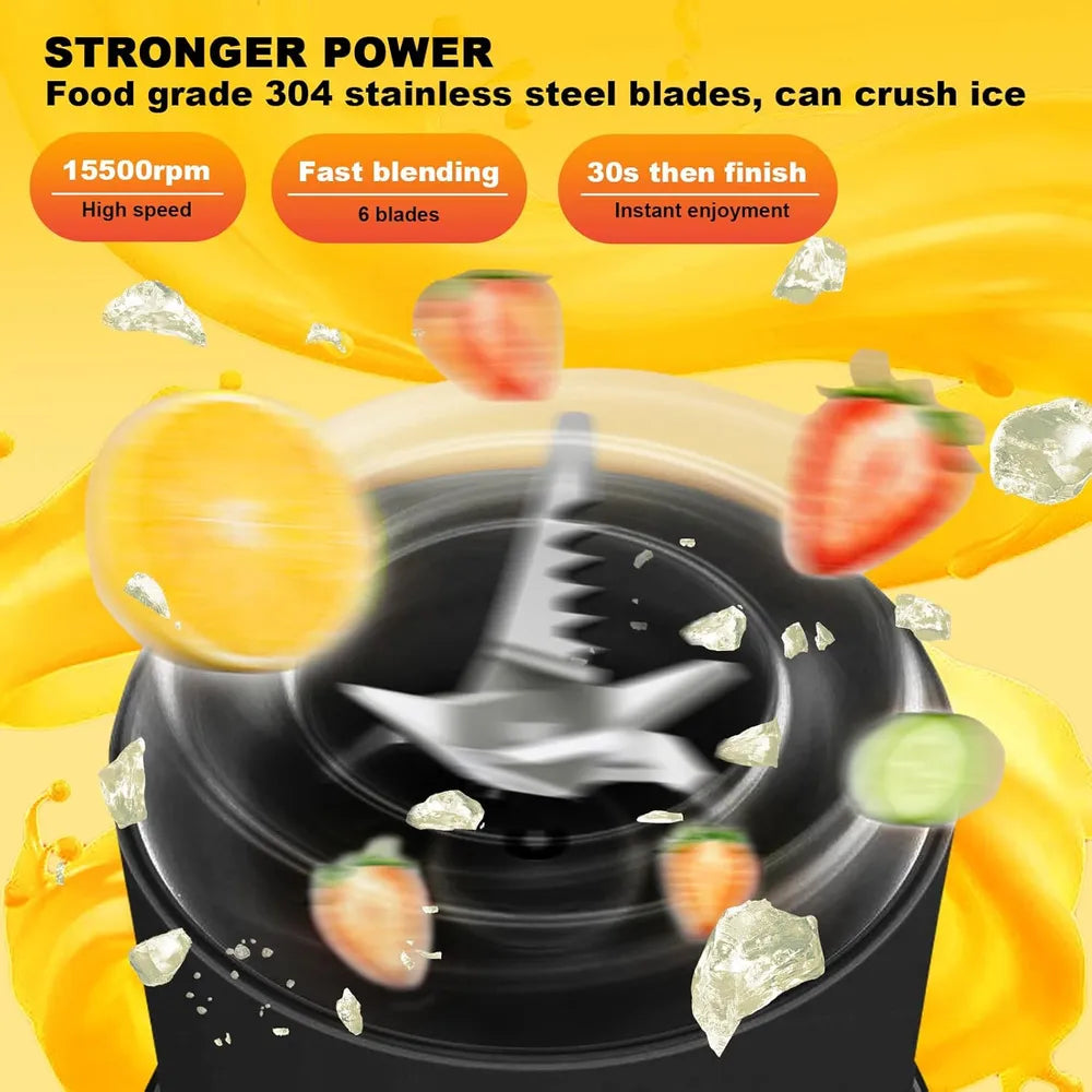 Portable Mini Fruit Blender-350ml - Black