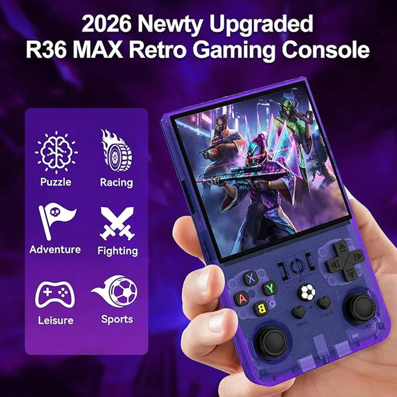 R36MAX Game Console - 64GB Storage - High Performance - Purple-2
