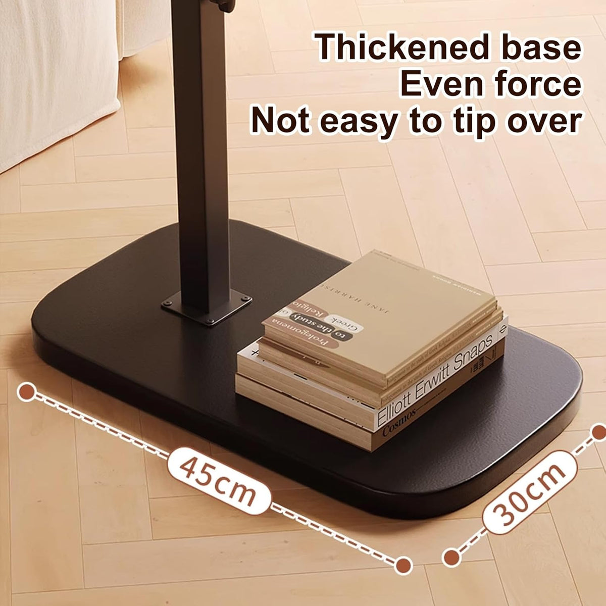 Adjustable Height Desk with 360° Flipping Tabletop – Compact Space-Saving MDF & Metal Laptop Table for Home Office, Gaming, Bedside & Study-Black stand