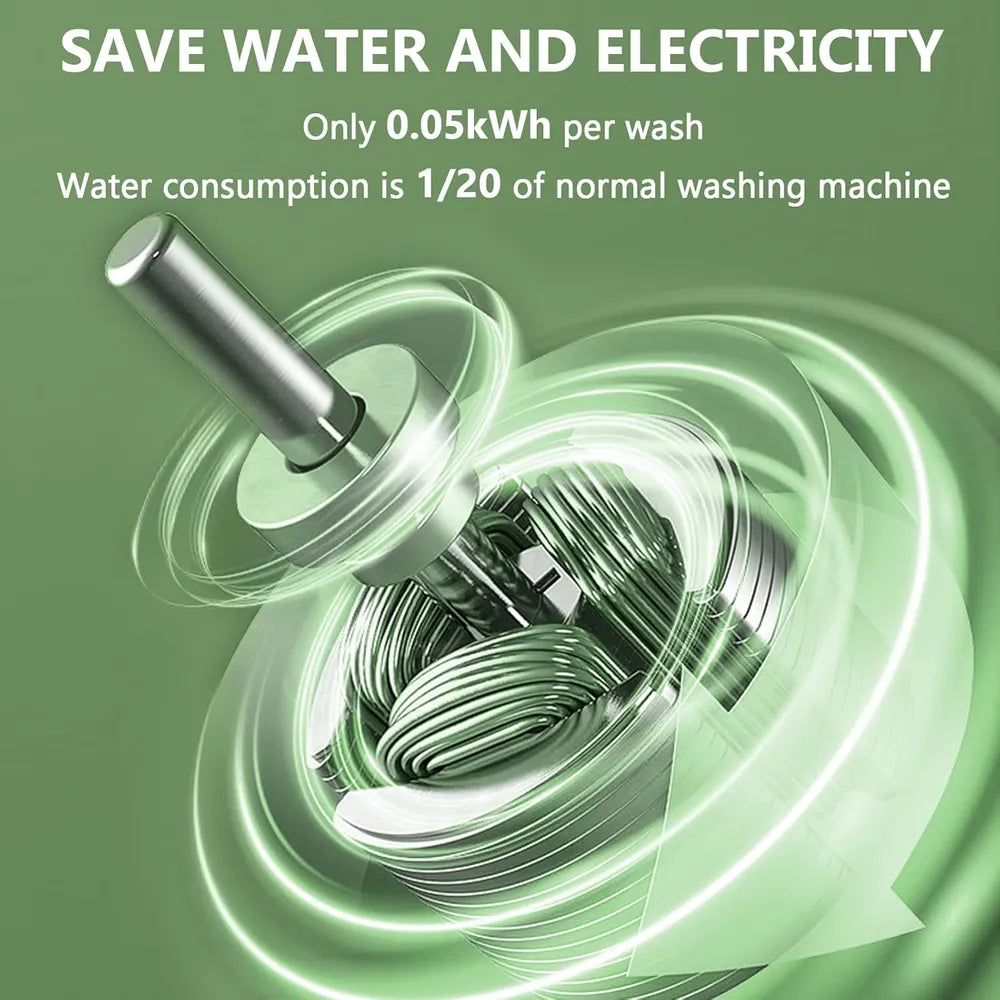 Portable Foldable Mini Washing Machine with 3 Modes – Compact Washer for Travel & Small Items