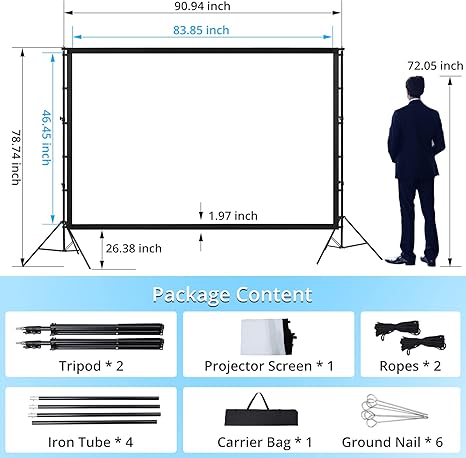 Projector screen simple 100 inch Foldable